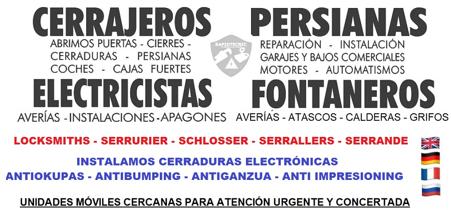 Servicios de cerrajería, fontanería y electricidad RapidTecnic